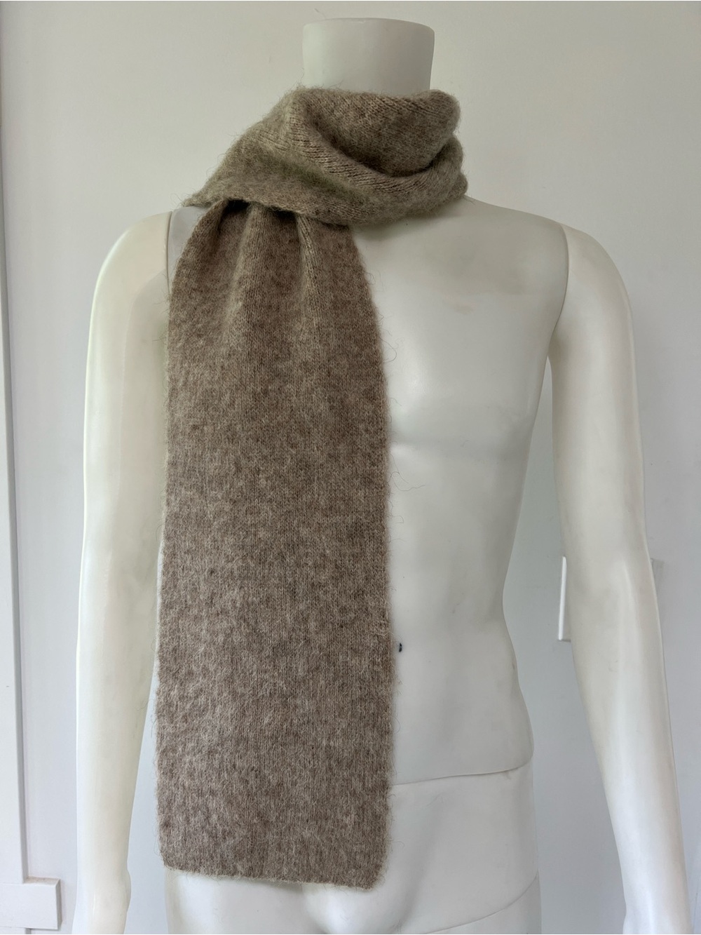 Freyja wool scarf vintage knitted in Iceland Made in Canada luxury 58”x9”